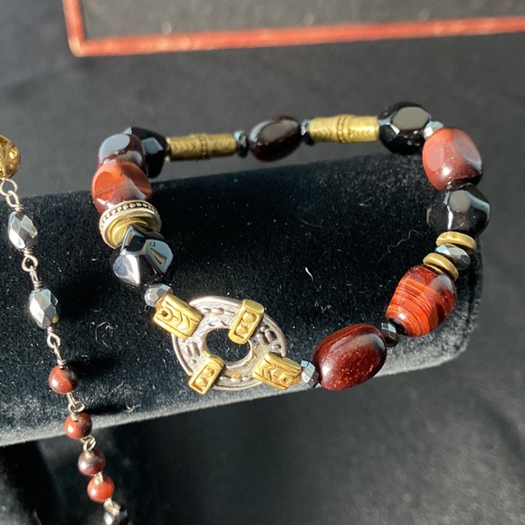 SET! Silpada Burgundy Blush Necklace N3347 and Fired Up stretch bracelet B3327. - Picture 2 of 5